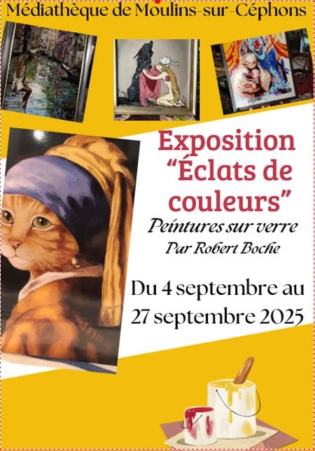 Affiche exposition peintures sur Verre Robert Boche