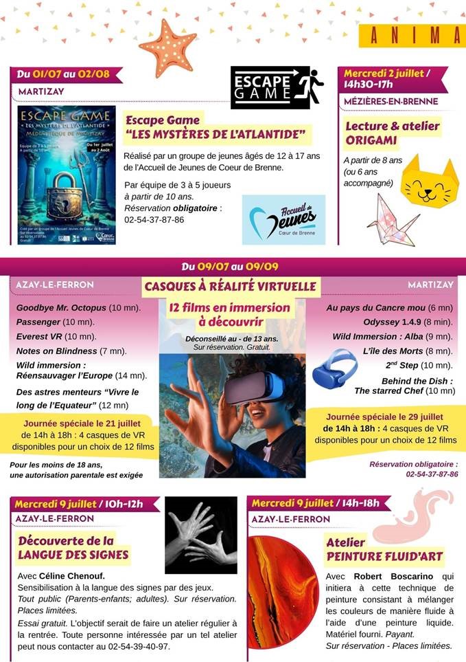 programme été 2